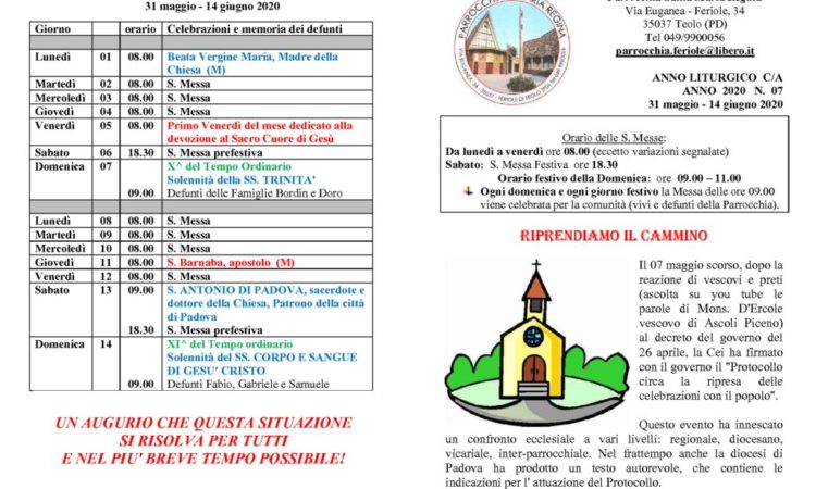 thumbnail of bollettino parrocchiale 31-05-2020 14-06-2020