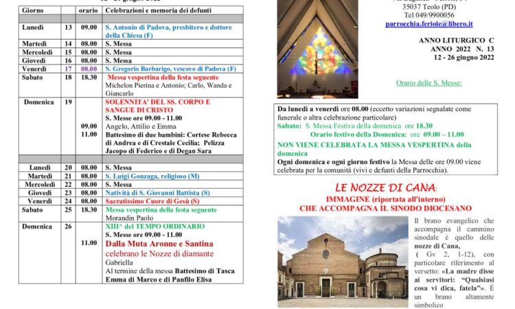 thumbnail of bollettino parrocchiale 12-06-2022 26-06-2022